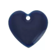 Epoxy resin heart-shaped sequin 15 mm Night Blue x4