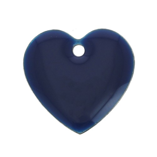 Epoxy resin heart-shaped sequin 15 mm Night Blue x4