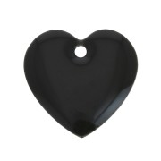 Epoxy resin heart-shaped sequin 15 mm Black x4