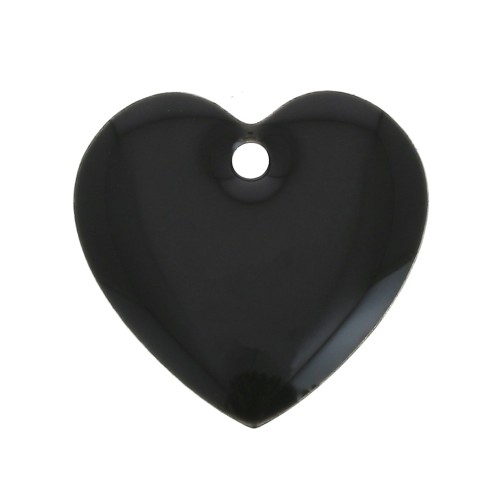 Epoxy resin heart-shaped sequin 15 mm Black x4