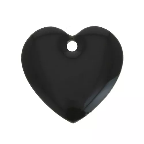 Epoxy resin heart-shaped sequin 15 mm Black x4