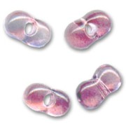 Glass beads Farfalles Peanut Beads 6.5x3.2 mm - Crystal Grey - Pink x20g|raw }}