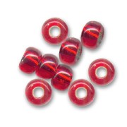 Preciosa Seed Beads 5/0 4.5 mm - Light Siam Silver Lined x 20 g