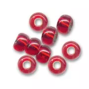 Preciosa Seed Beads 5/0 4.5 mm - Light Siam Silver Lined x 20 g