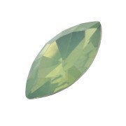 Navette-shape resin faceted cabochons 18x9 mm Green x5