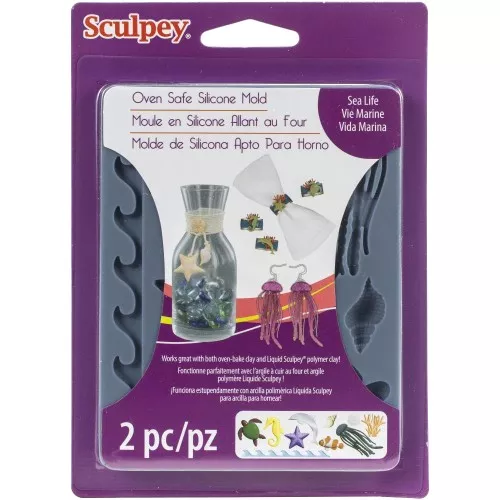 Oven-safe Sculpey silicon Mold - Sea Life Shapes x1