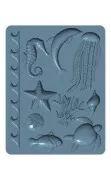 Oven-safe Sculpey silicon Mold - Sea Life Shapes x1