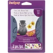 Oven-safe Sculpey silicon Mold - Flowers and leaves shapes x1