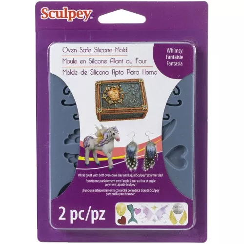 Oven-safe Sculpey silicon Mold - Whimsy Shapes x1