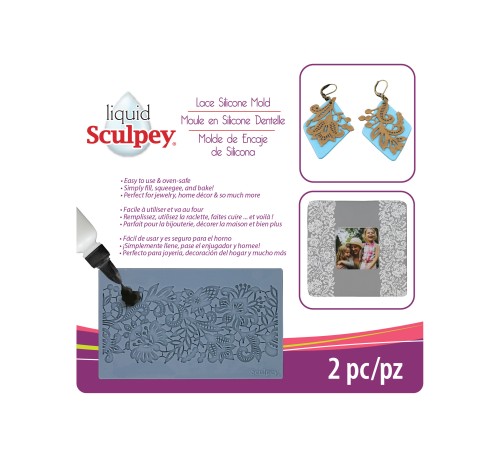Oven-safe Sculpey silicon Mold - Lace Patterns x1