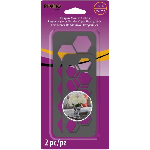 Sculpey - Set of 2 cookie cutters for polymer clay - Hexagons x1