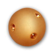 Round Polaris bead with rhinestones 14mm Topaz x1|raw }}