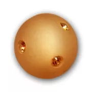 Round Polaris bead with rhinestones 14mm Topaz x1