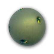 Round Polaris bead with rhinestones 14mm Olivine x1|raw }}