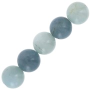 Round 8 mm Aquamarine beads x10|raw }}