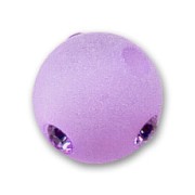 Round Polaris bead with rhinestones 8mm Violet x1