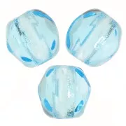 Fire Polished faceted round beads 3mm Aquamarine  x50