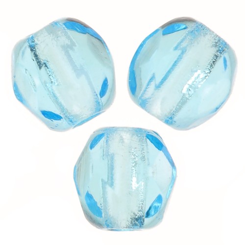 Fire Polished faceted round beads 3mm Aquamarine  x50