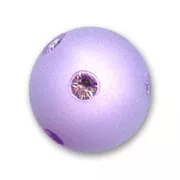 Round Polaris bead with rhinestones 10mm Violet x1