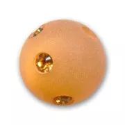 Round Polaris bead with rhinestones  10mm Topaz x1