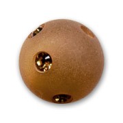 Round Polaris bead with rhinestones  10mm Smoked Topaz x1|raw }}