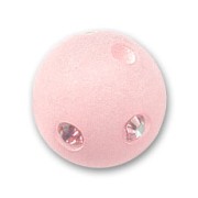Round Polaris bead with rhinestones  10mm Light Rose x1