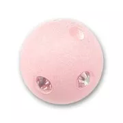 Round Polaris bead with rhinestones  10mm Light Rose x1