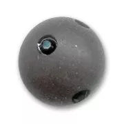 Round Polaris bead with rhinestones  10mm Jet Hematite x1