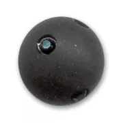 Round Polaris bead with rhinestones  10mm Jet  x1