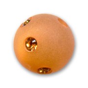 Round Polaris bead with rhinestones  10mm Crystal Copper x1|raw }}