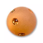 Round Polaris bead with rhinestones  10mm Crystal Copper x1