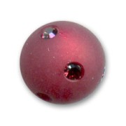 Round Polaris bead with rhinestones  10mm Burgundy x1
