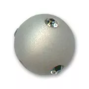 Round Polaris bead with rhinestones  10mm Silver Shade  x1