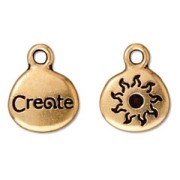 Create charm 16mm Old gold tone x1