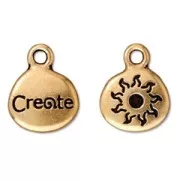 Create charm 16mm Old gold tone x1