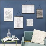 Wooden suspension for poster, embroidery and thin fabrics 21.2 cm x1