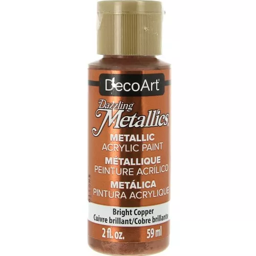 Metallic Acrylic paint - DecoArt Dazzling Metallics - Bright Copper x59 ml