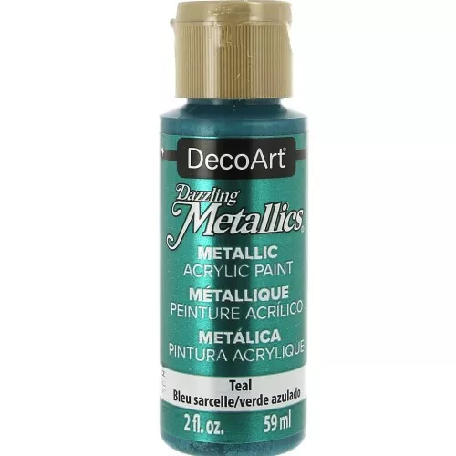 Metallic Acrylic paint - DecoArt Dazzling Metallics - Teal x59 ml