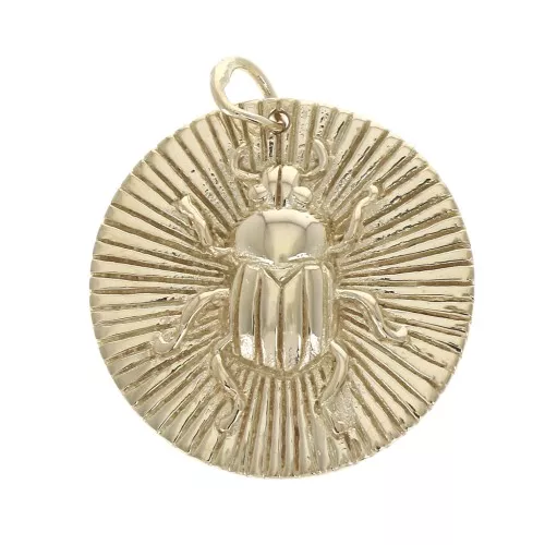 Beetle pendant medal 20 mm - Gold Plated 3 microns x1