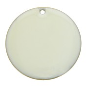 Round metal Epoxy Enamelled sequin 25 mm - White x1|raw }}