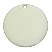 Round metal Epoxy Enamelled sequin 25 mm - White x1