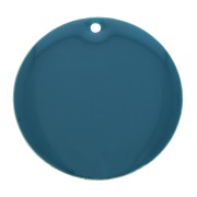 Round metal Epoxy Enamelled sequin 25 mm - Petrol x1|raw }}