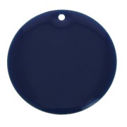Round metal Epoxy Enamelled sequin 25 mm - Navy Blue x1