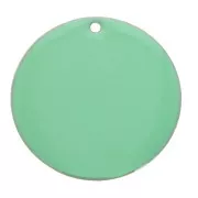 Round metal Epoxy Enamelled sequin 25 mm - Mint x1