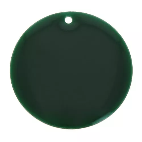 Round metal Epoxy Enamelled sequin 25 mm - Fir Green x1
