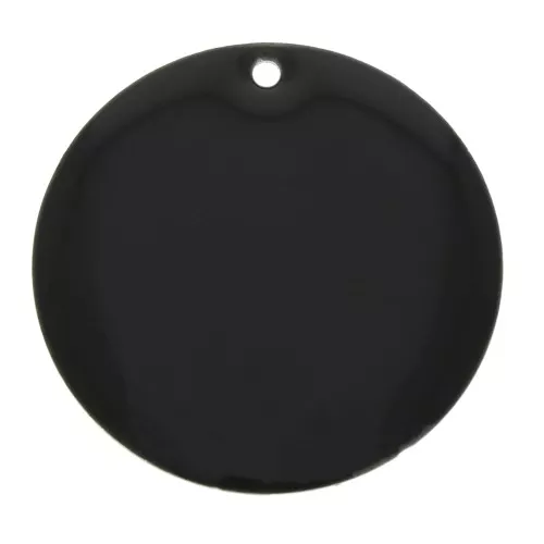 Round metal Epoxy Enamelled sequin 25 mm - Black x1