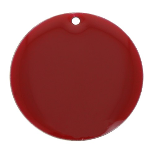 Round metal and epoxy resin sequin 25 mm - Dark red x1