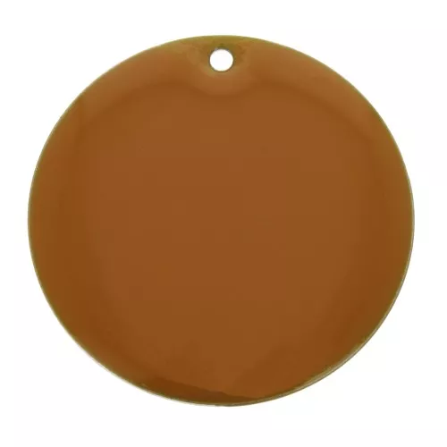 Round metal Epoxy Enamelled sequin 25 mm - Mustard x1