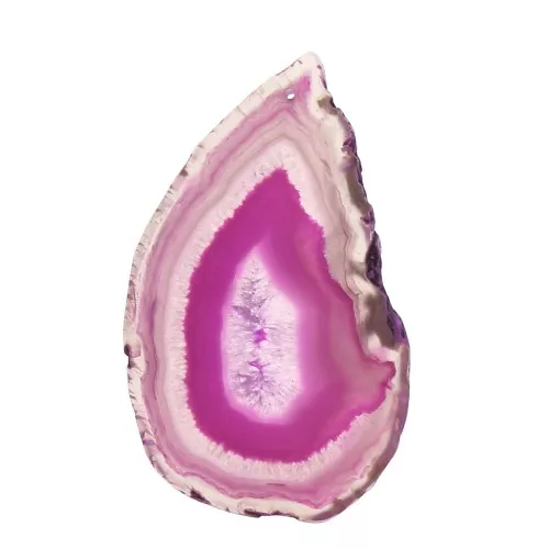 Dyed Agate slice pendant 40-80 mm - Fuchsia x1