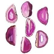 Dyed Agate slice pendant 40-80 mm - Fuchsia x1